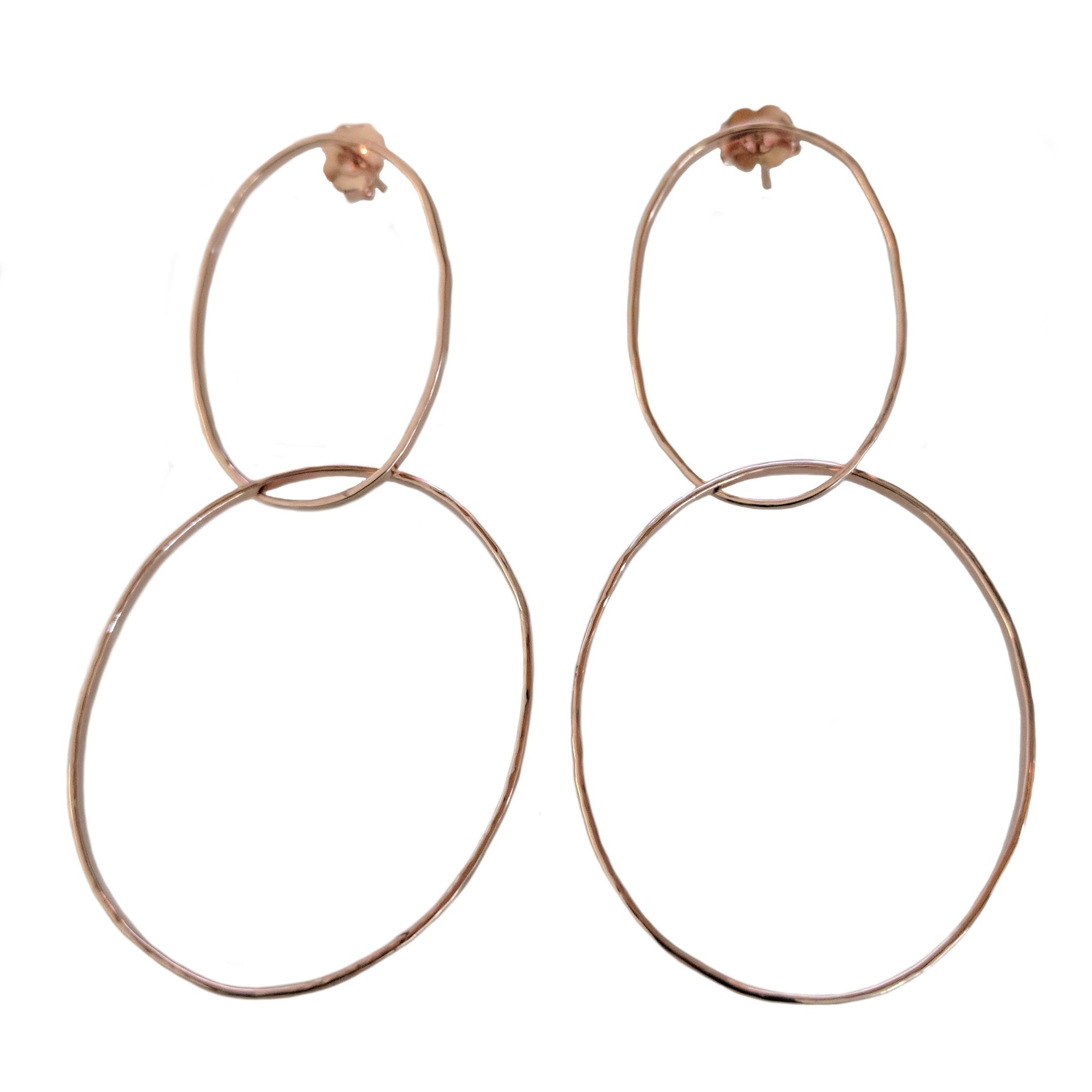 14k rose gold OREO double hoop earrings
