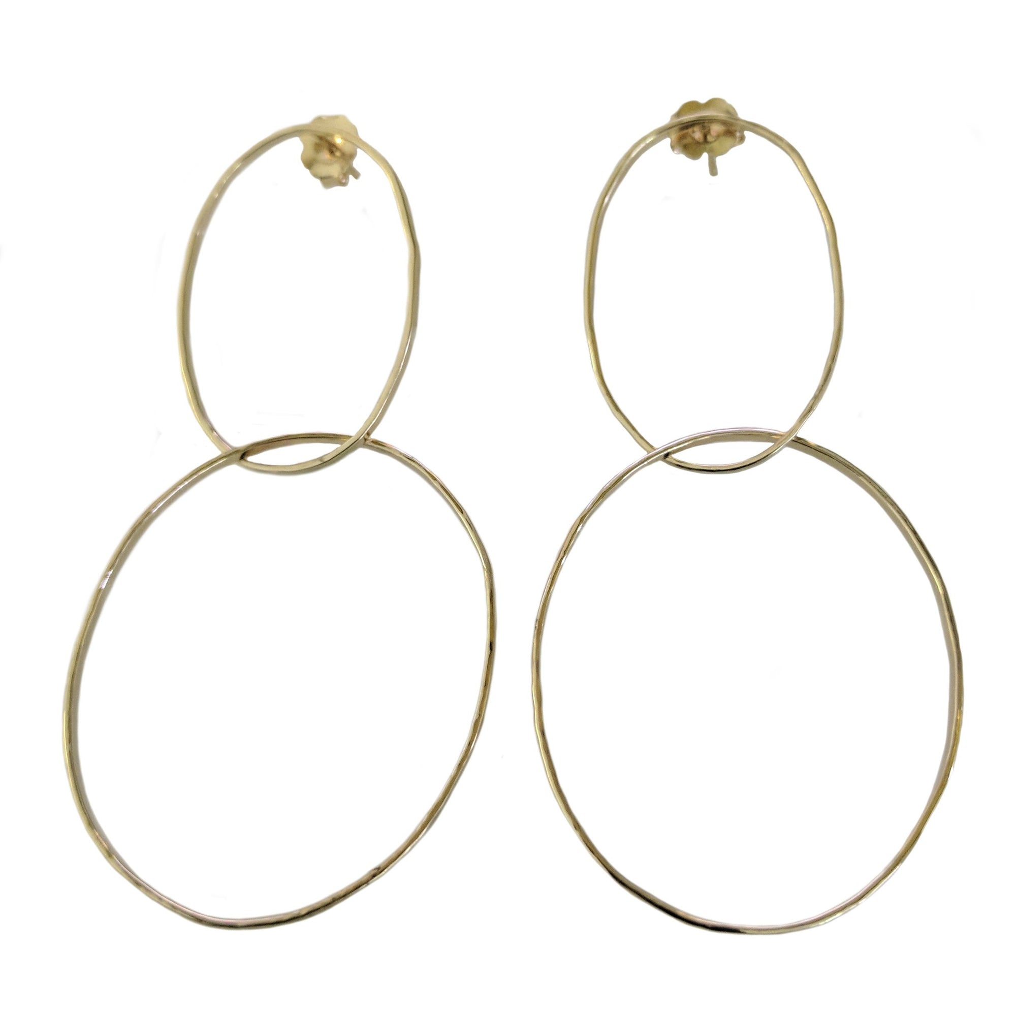 14k yellow gold OREO double hoop earrings