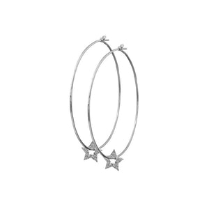 14k white gold ORMS hoops with diamond STAR charms