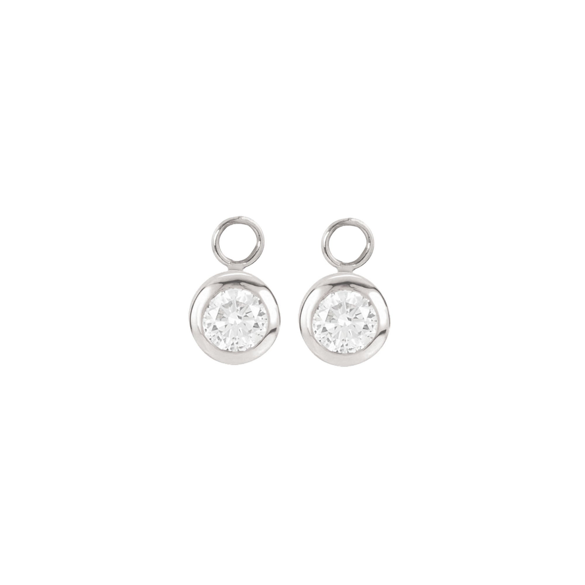 14k white gold OTTO diamond hoop charms