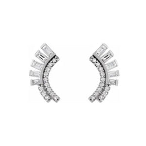 OSPRY 14k Gold Diamond Fan Earrings