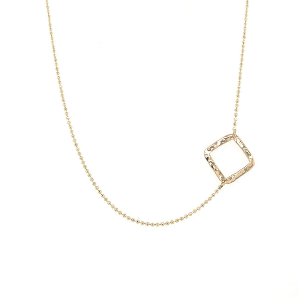 Buy Tiny Square Necklace Gold Square Pendant Waterproof Necklace Real Pearl  Necklace Online in India - Etsy