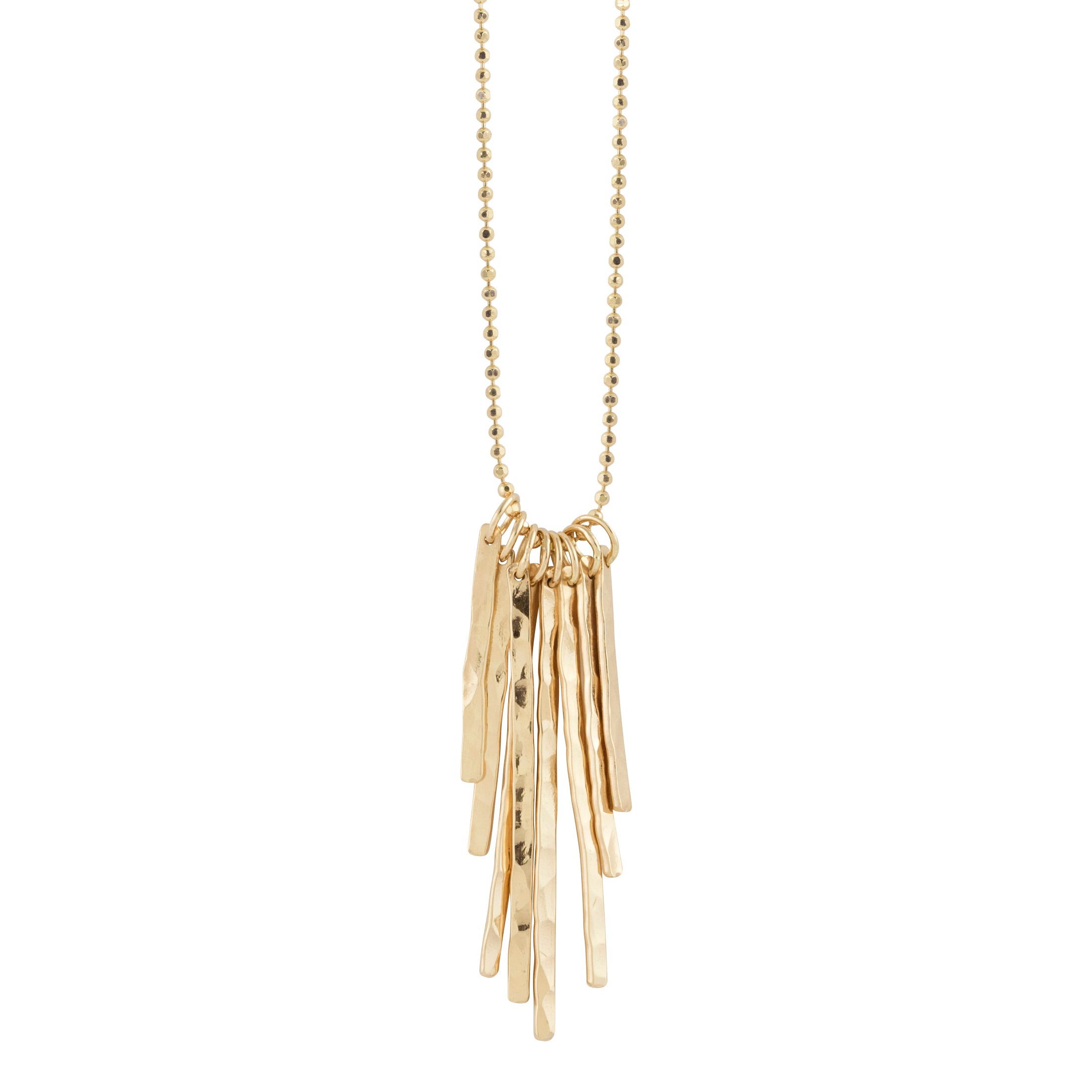 14k yellow gold PING fringe necklace