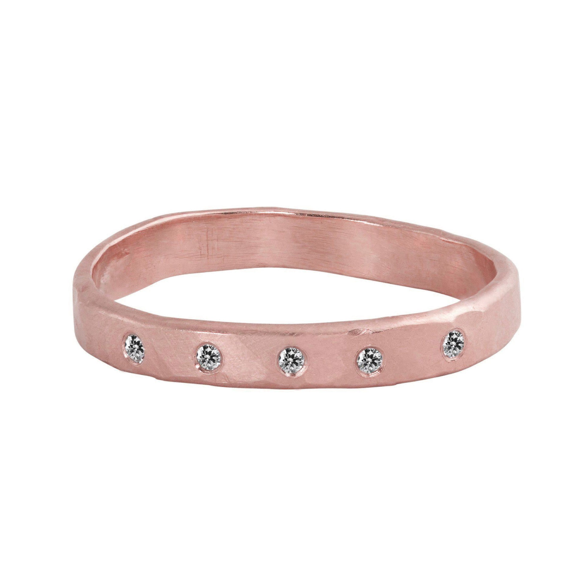 RAYA 14k Gold Hammered Ring