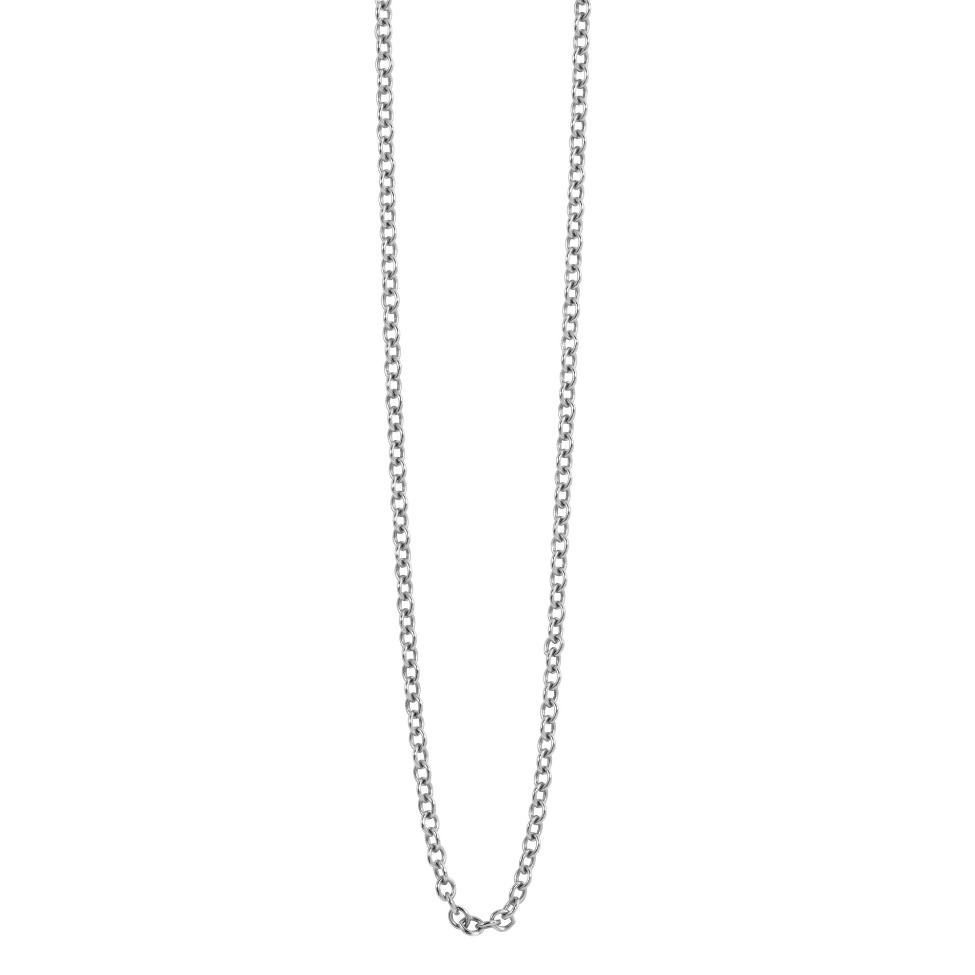 14k white gold 1.5mm rolo link chain