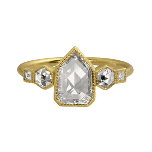 RUDA 14k Gold Diamond Shield Ring