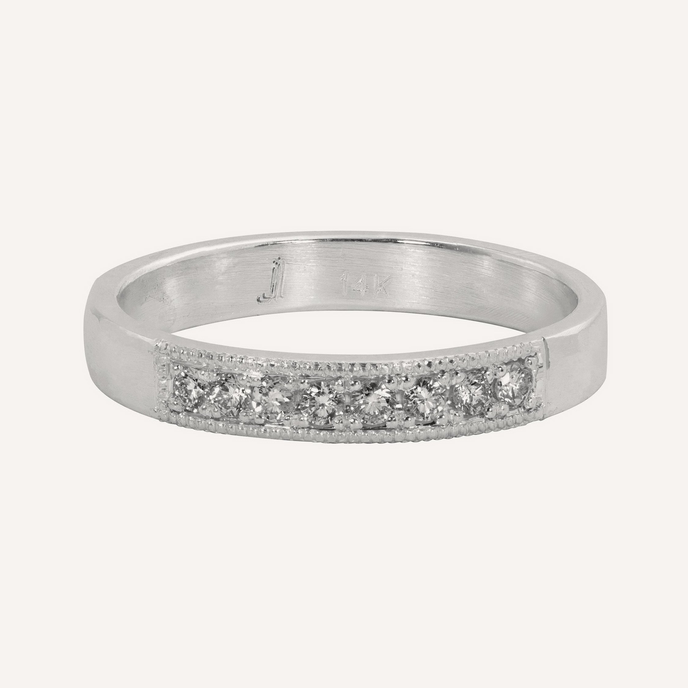 14k white gold RUMA band with diamonds