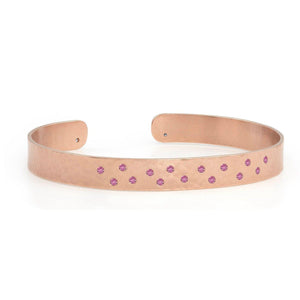 14k rose gold SIMI cuff bracelet with pink sapphires