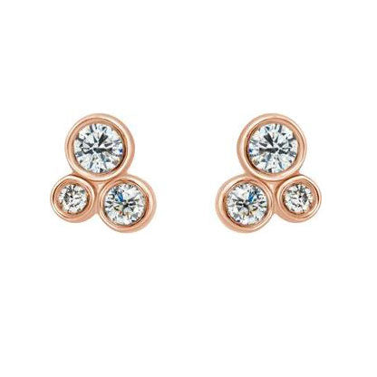 14k rose gold OTTA diamond post earrings