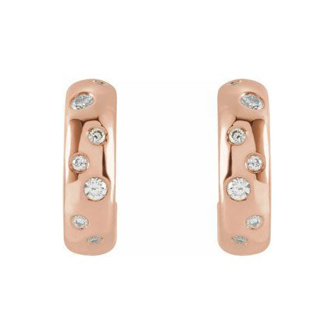 huggie earrings in rose gold