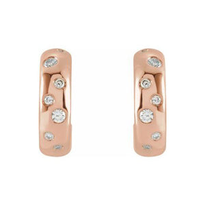 huggie earrings in rose gold