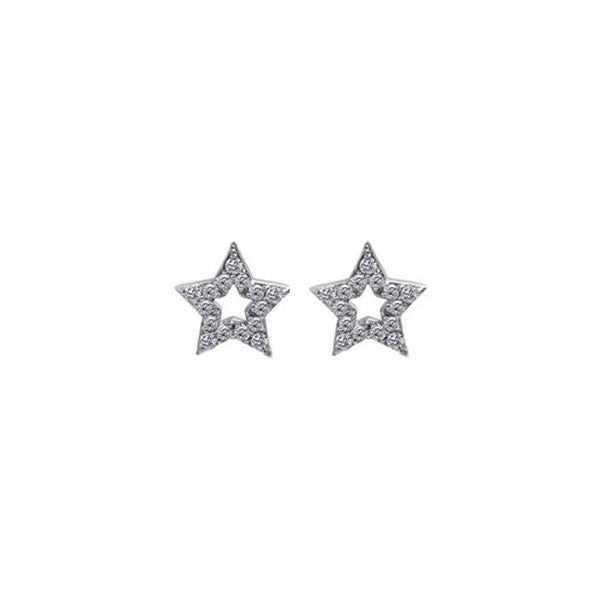 14k white gold STAR charms for ORMS hoop earrings in a pair