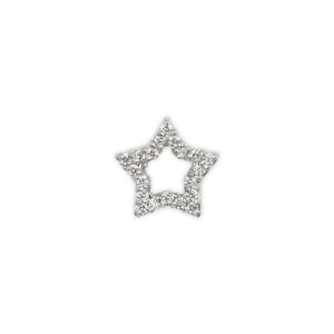 14k white gold STAR charms for ORMS hoop earrings sold as single