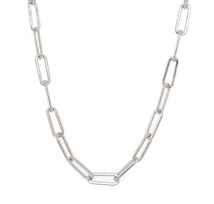 14k white gold 3.8mm thin rectangle link chain