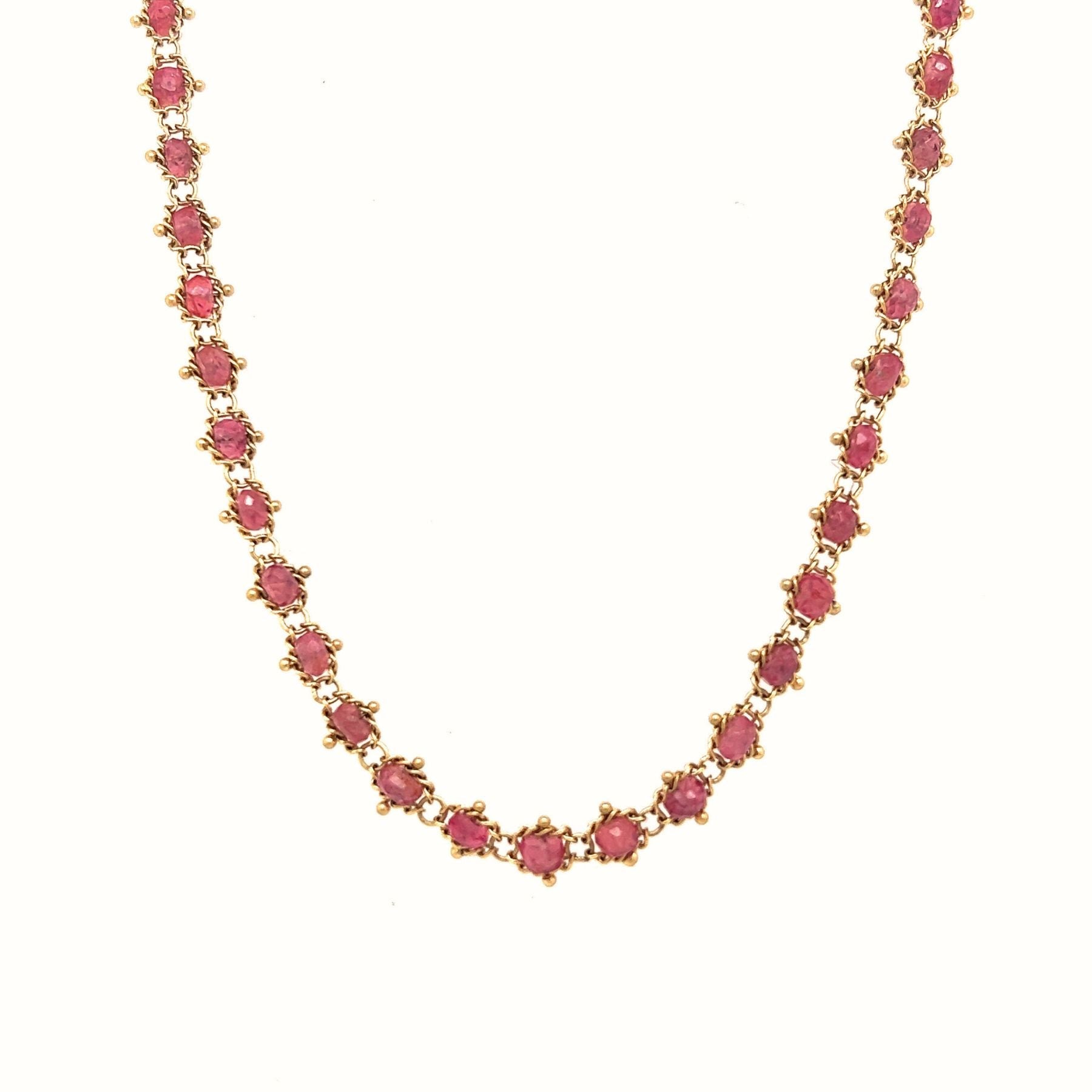 Amali Textile Woven Pink Spinel Necklace
