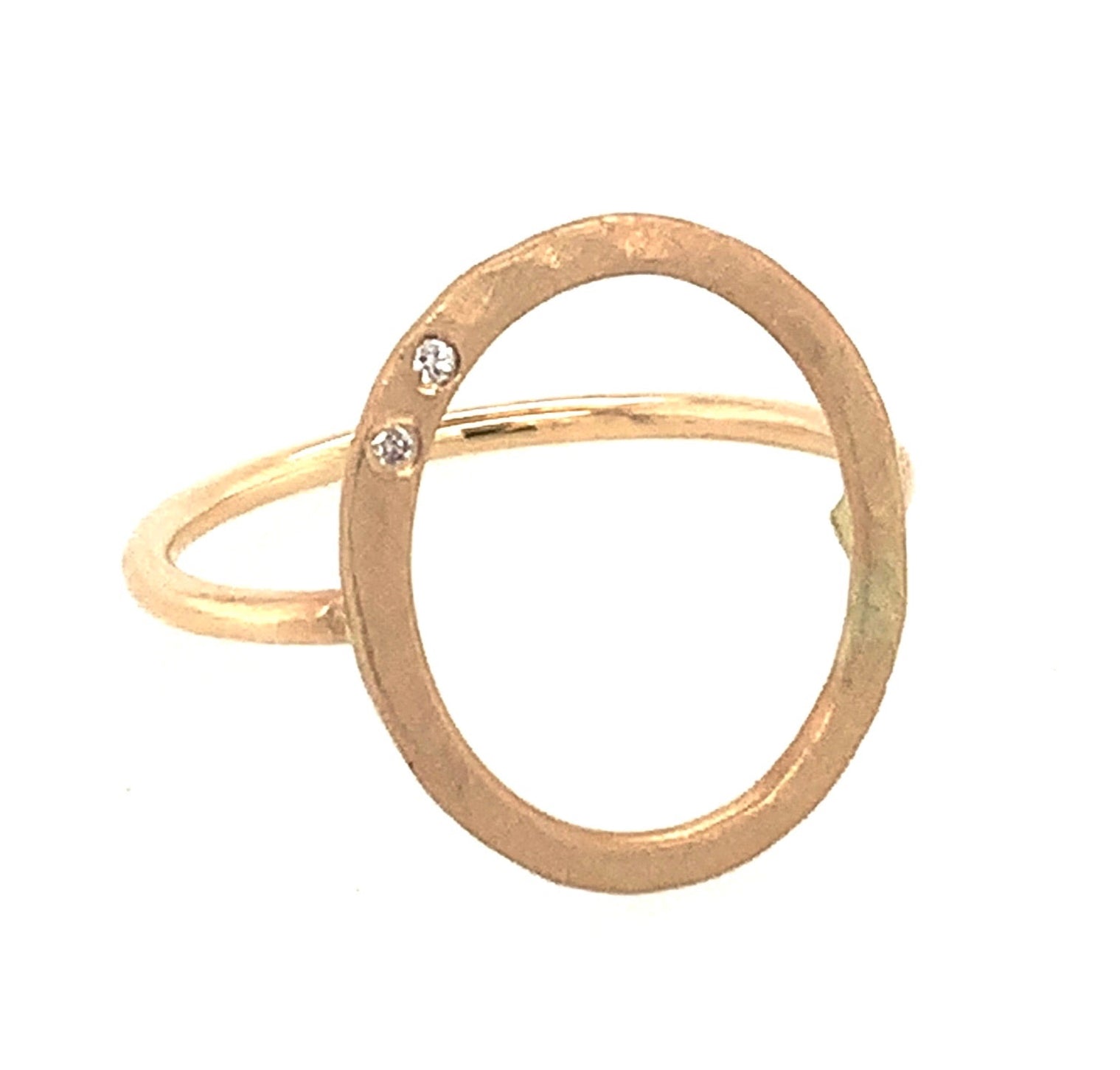 14k yellow gold GELO circle ring with diamonds