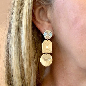 JOLI 14k Gold Art Deco Earrings
