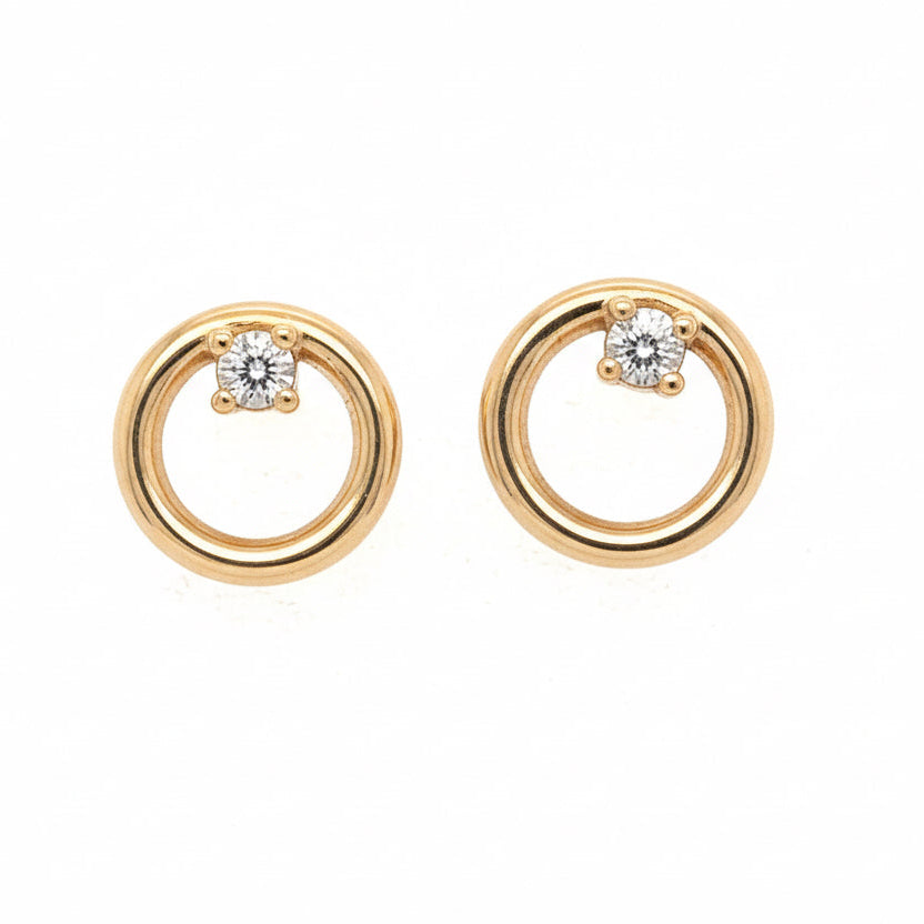 14k yellow gold OKAY earrings with dimaonds