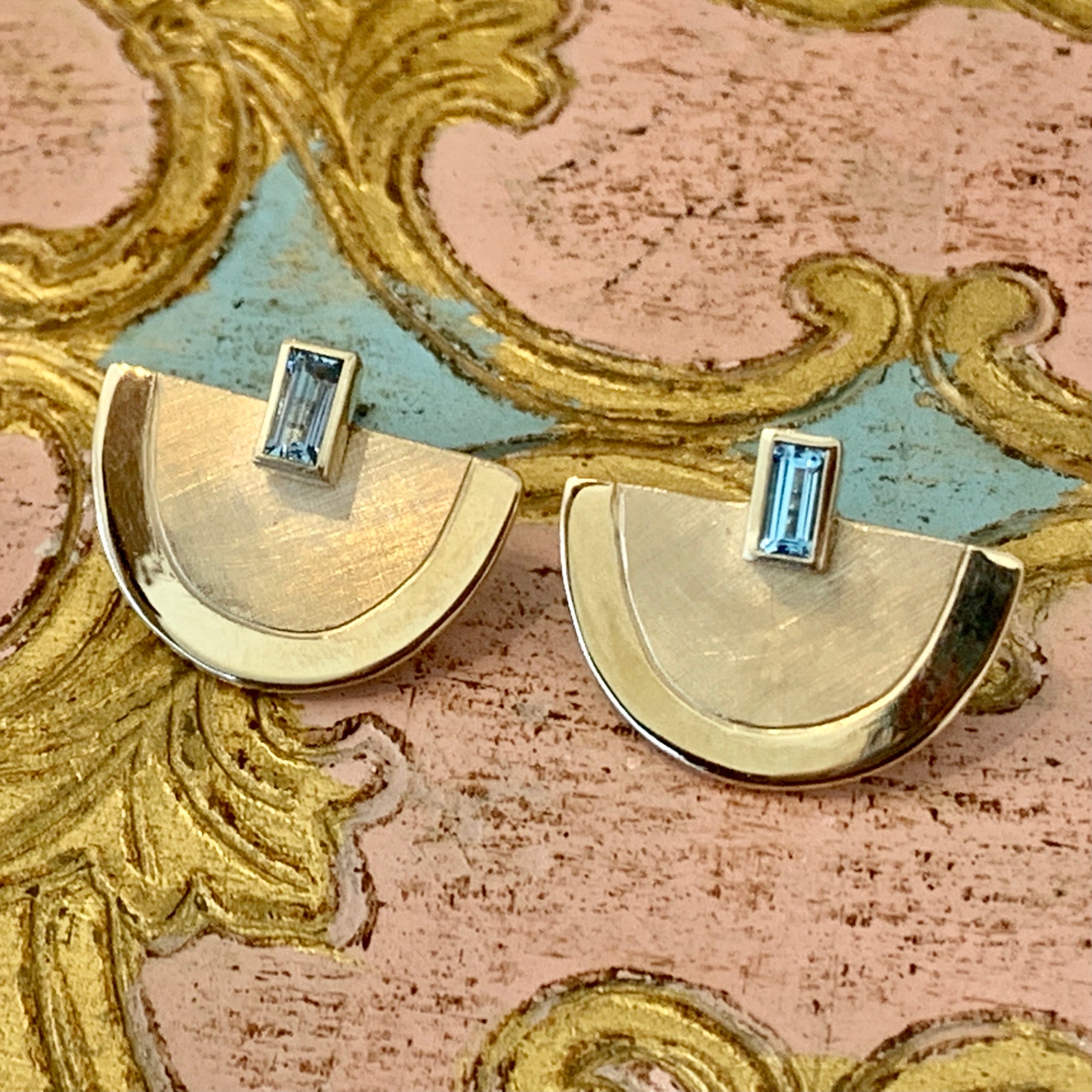 JONE 14k Gold Blue Topaz Earrings