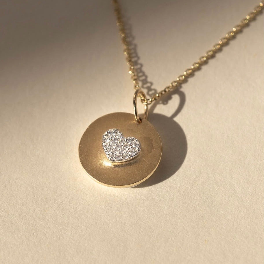 14k gold GOZA diamond heart neckalce
