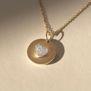 14k gold GOZA diamond heart neckalce