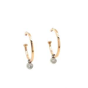 14k yellow gold OLAI hoop earrings with diamond bezi