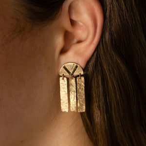 JOBA 14k Gold Bar Fringe Earrings