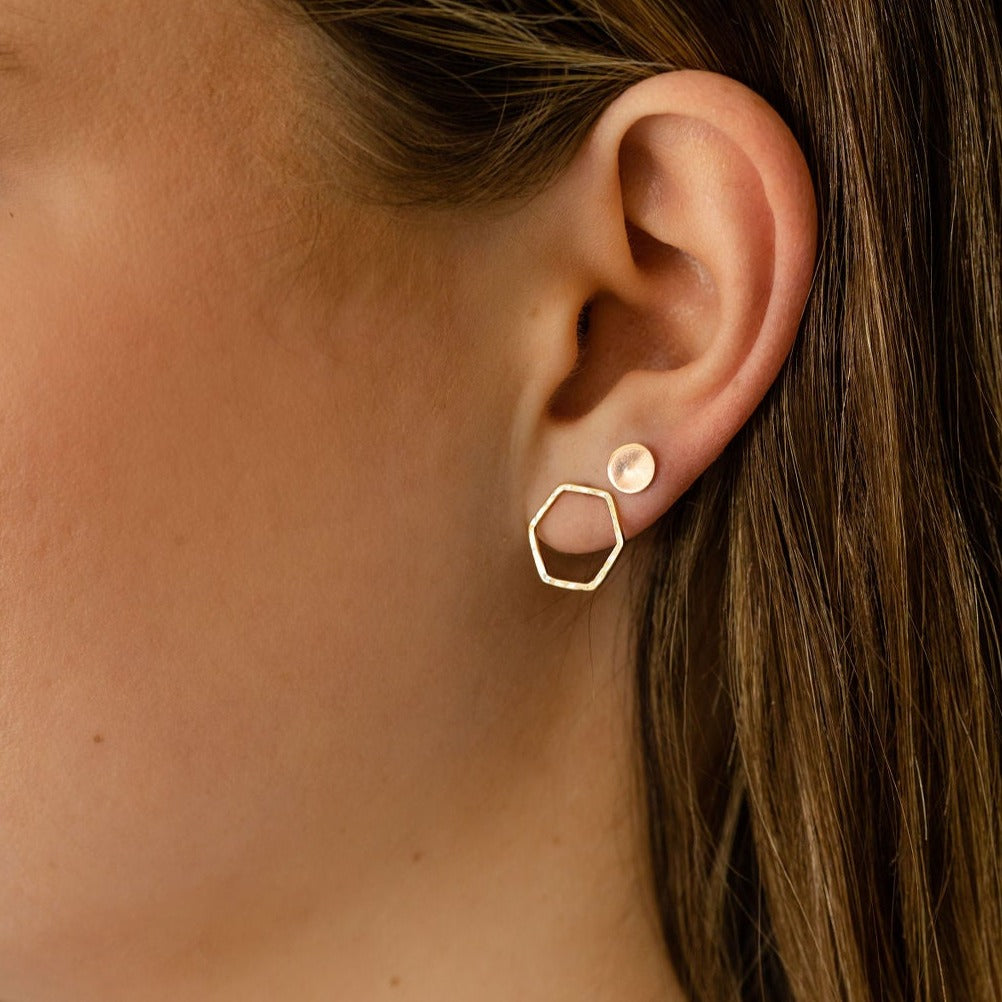 GOUL 14k Gold Open Hexagon Earrings