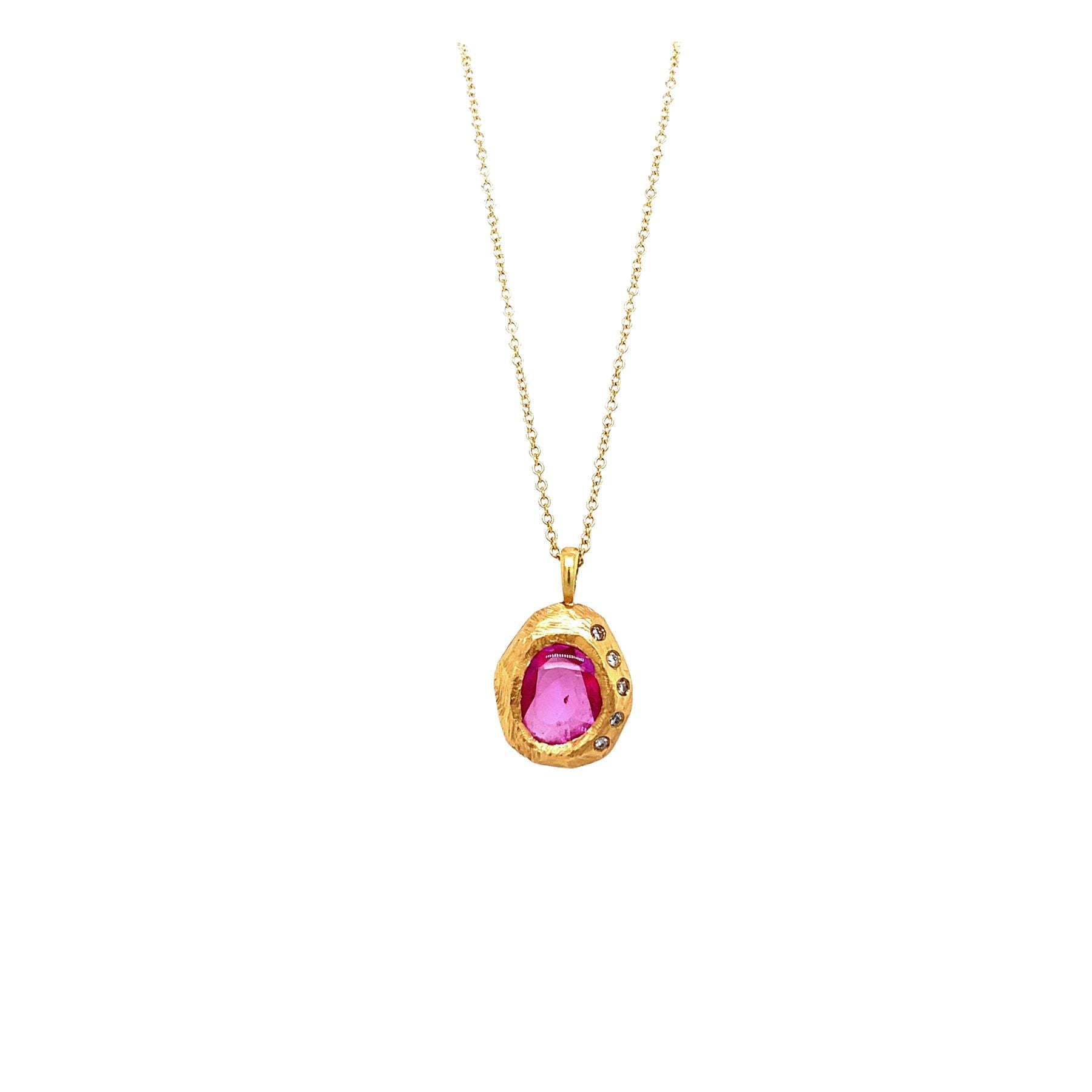 Page Sargisson Pink Sapphire & Diamond Necklace