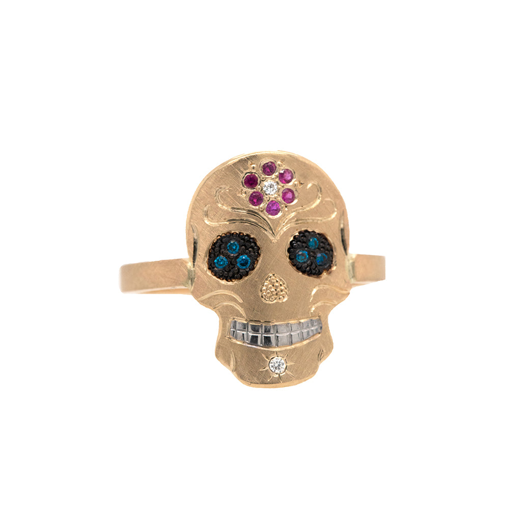 CATRINA 14k Baby Ghostrider Skull Ring